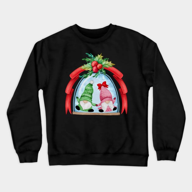 Happy Christmas Gnomes In A Snowglobe Crewneck Sweatshirt by Archie & Ainslie